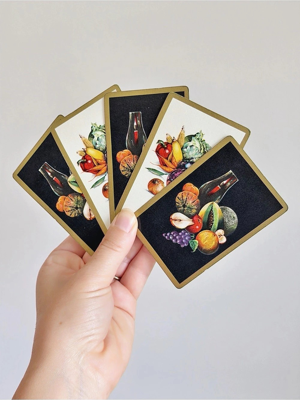 Vintage 1950s Arrco Duratone Playing Cards Double Deck Set – Harvest Fruit & Veg